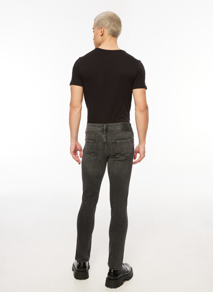 Jack & Jones 12159030_JJIGLENN Siyah Erkek Düşük Bel Slim Fit Denim Pantolon - 5