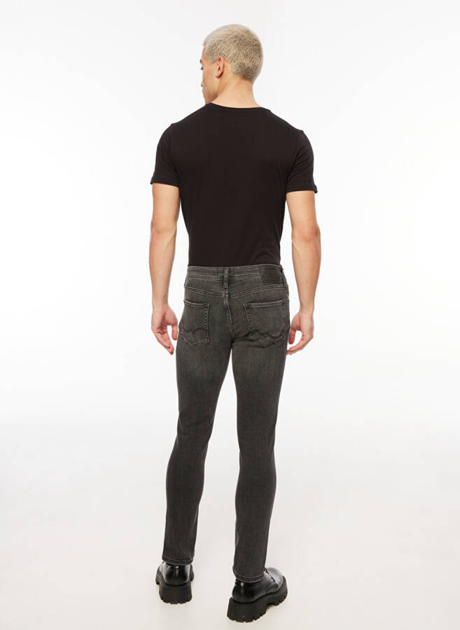 Jack & Jones 12159030_JJIGLENN Siyah Erkek Düşük Bel Slim Fit Denim Pantolon - 5