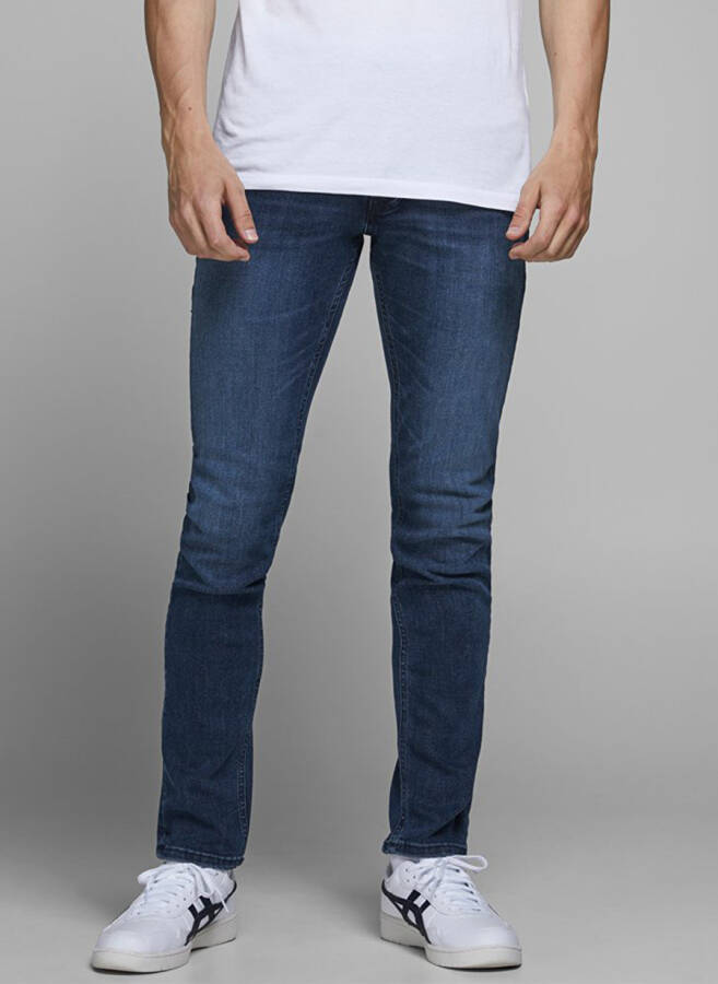 Jack & Jones 12173407 Erkaklar uchun past bel Slim Fit Denim shimlari - 2