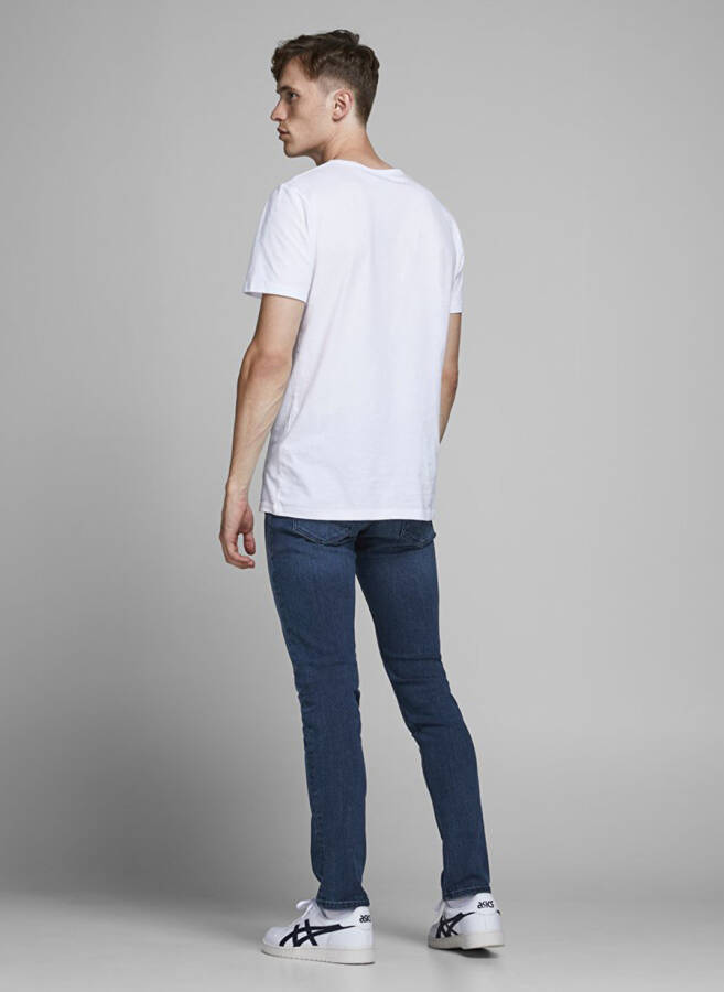 Jack & Jones 12173407 Erkaklar uchun past bel Slim Fit Denim shimlari - 3