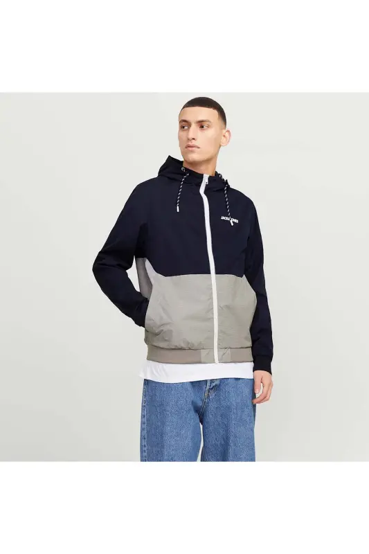 JACK & JONES 12200208 ERKEK KAPÜŞONLU MEVSİMLİK MONT-Sky Captain - 1