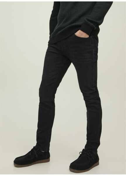 Jack & Jones 12202099_JJITIM JJORIGINAL CJ 789 N Qora Erkaklar uchun Oddiy Bel Slim Straight Denim Shimlar - 13