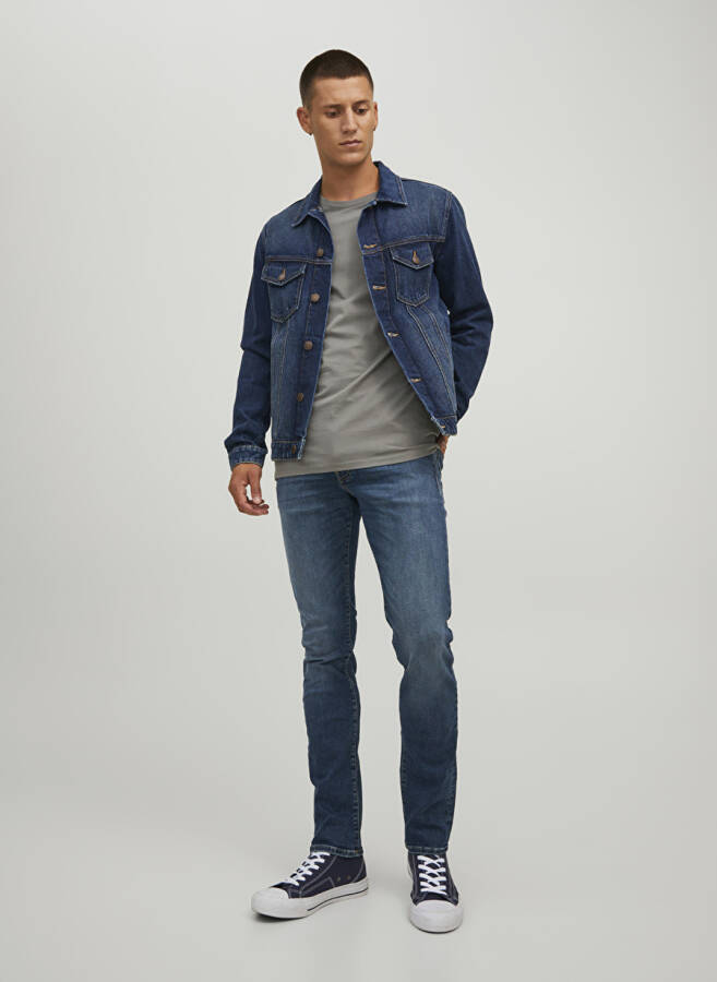 Jack & Jones 12223628_JJIGLENN JJIFOX JOS 547 50 Lacivert Erkek Düşük Bel Slim Fit Denim Pantolon - 2