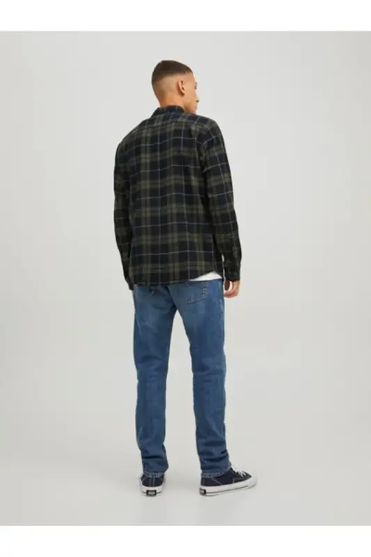 Jack & Jones 12259895 JJEWILLY CHECH SHIRT Рубашка Хаки Черный - 3