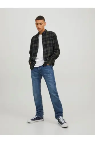 Jack & Jones 12259895 JJEWILLY CHECH SHIRT Рубашка Хаки Черный - 4