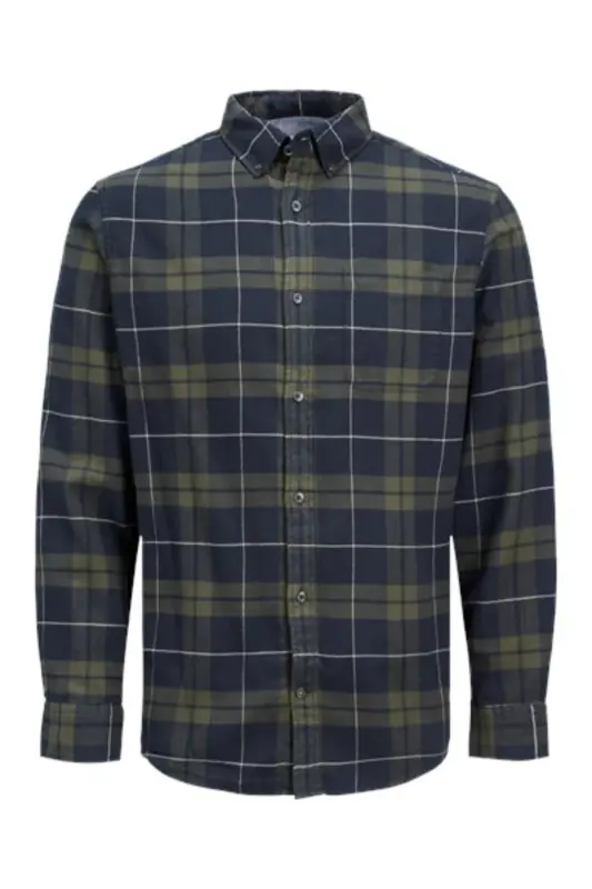 Jack & Jones 12259895 JJEWILLY CHECH SHIRT Shirt Khaki Black - 1
