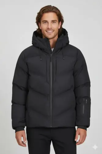 Jack Jones 12260482 Black Erkek Günlük Mont 12260482-BLACK Siyah - Siyah-J26048 - 1