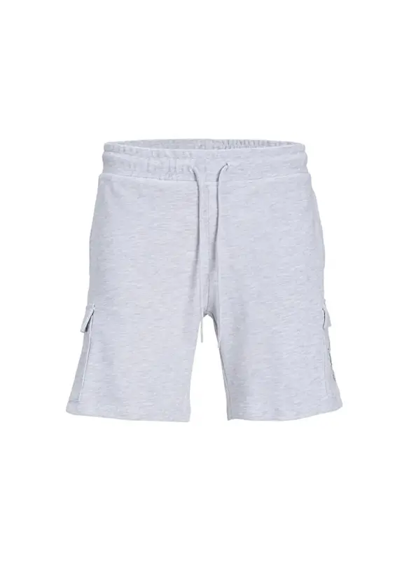 Jack & Jones Bağlamalı Bel Normal Beyaz Erkek Şort JPSTLOGO SWEAT SHORTS 2 COL SN GMS - 1