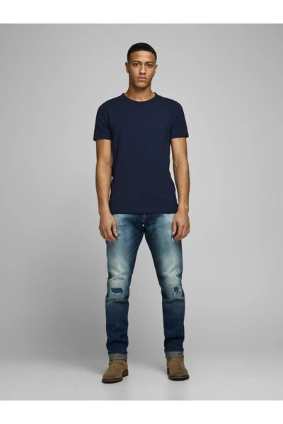 Jack Jones Basic O-bo'yinli Futbolka S/s Noos Erkaklar Futbolkasi 12058529 - JACK & JONES (1)