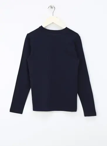 Jack & Jones Baskılı Lacivert Erkek Çocuk T-Shirt JJFOREST TEE LS CREW NECK JNR - JACK & JONES (1)