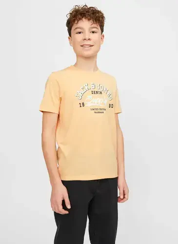 Jack & Jones Baskılı Somon Erkek T-Shirt JJELOGO TEE SS NECK 2 COL 23/24 NOO - 1