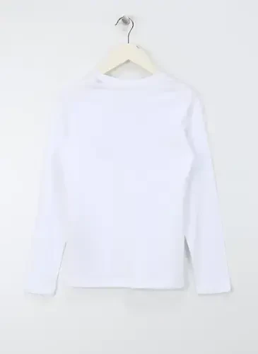 Jack & Jones Белая Мужская Футболка с Принтом JJFOREST TEE LS CREW NECK JNR - JACK & JONES (1)