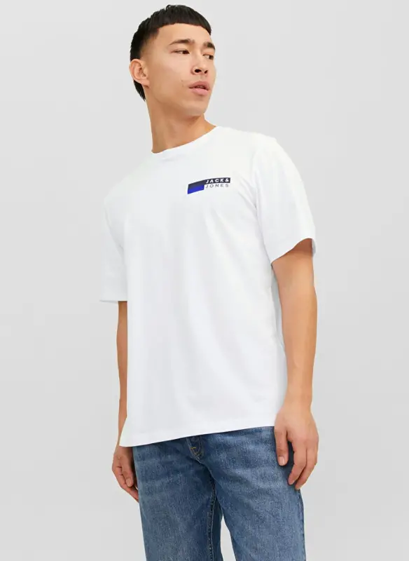 Jack & Jones Yuvarlak Yaka Beyaz Erkek T-Shirt JJECORP LOGO TEE PLAY SS O-NECK NOO - 5