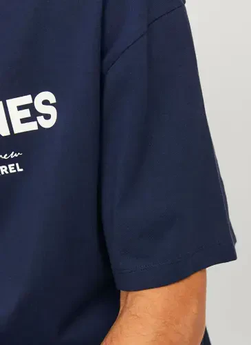 Jack & Jones Bisiklet Yaka Lacivert Erkek T-Shirt JJGALE TEE SS O-NECK LN - 7
