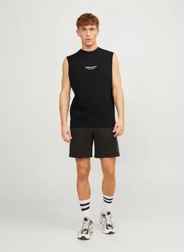 Jack & Jones Bisiklet Yaka Siyah Erkek T-Shirt JORVESTERBRO SLEEVELESS TEE SN - 1