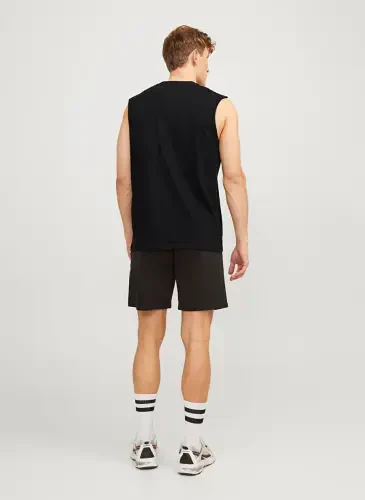 Jack & Jones Bisiklet Yaka Siyah Erkek T-Shirt JORVESTERBRO SLEEVELESS TEE SN - 6