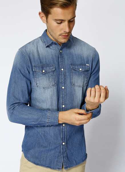 Jack & Jones Blue Men's Denim Shirt - 1