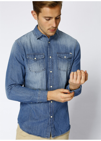 Jack & Jones Blue Men's Denim Shirt - 5