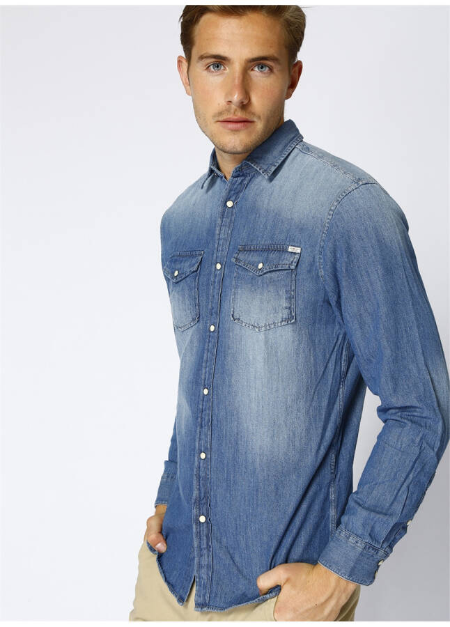 Jack & Jones Blue Men's Denim Shirt - 7