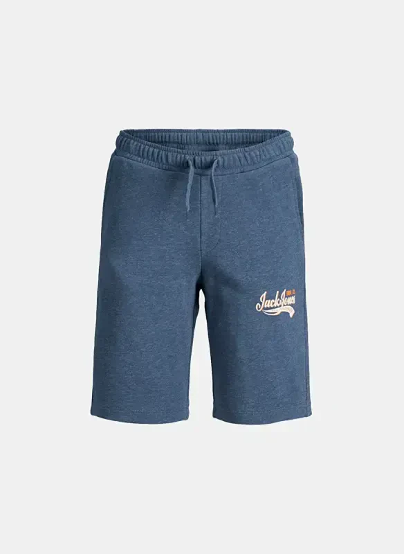 Jack & Jones Bog'lamli Bel Normal Ko'k Erkak Short JPSTLOGO SWEAT SHORTS 2 COL SN GMS - 1
