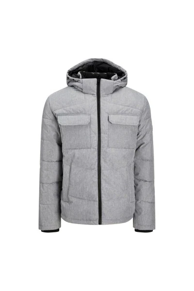 Jack & Jones Brady Sn Men's Grey Hooded Puffer Jacket - JACK & JONES
