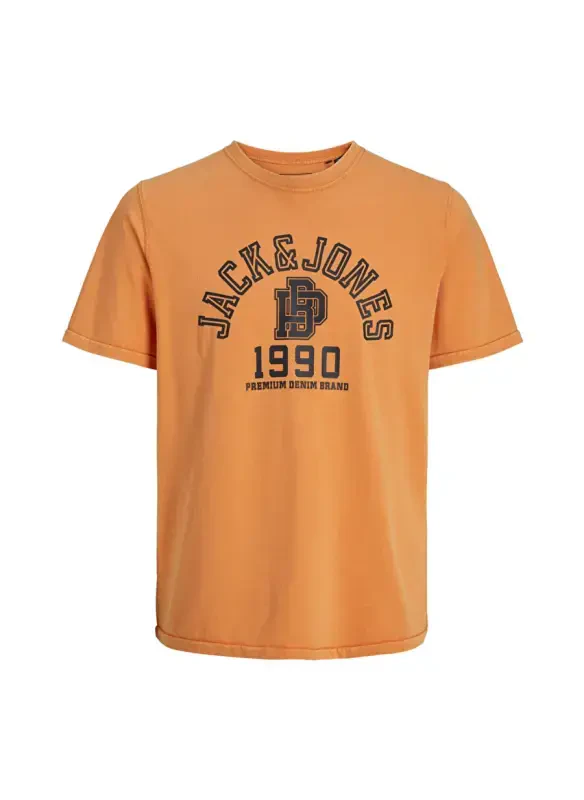 Jack & Jones Crew Neck Orange Men's T-Shirt JPRBLUSEBASTIAN SS TEE - JACK & JONES