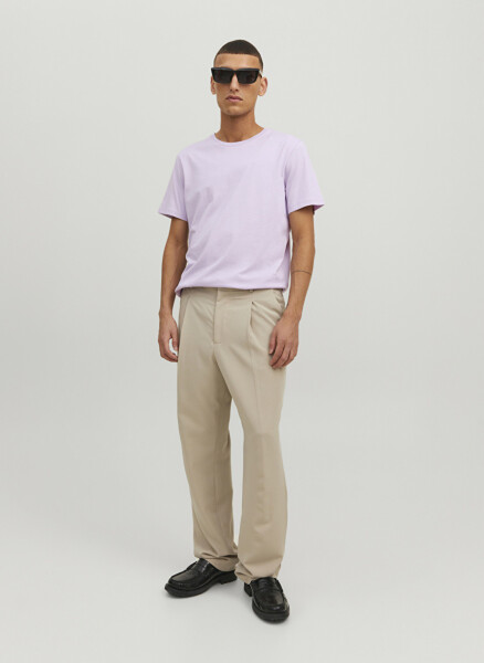 Jack & Jones Crew Neck Plain Lilac Men's T-Shirt - 1