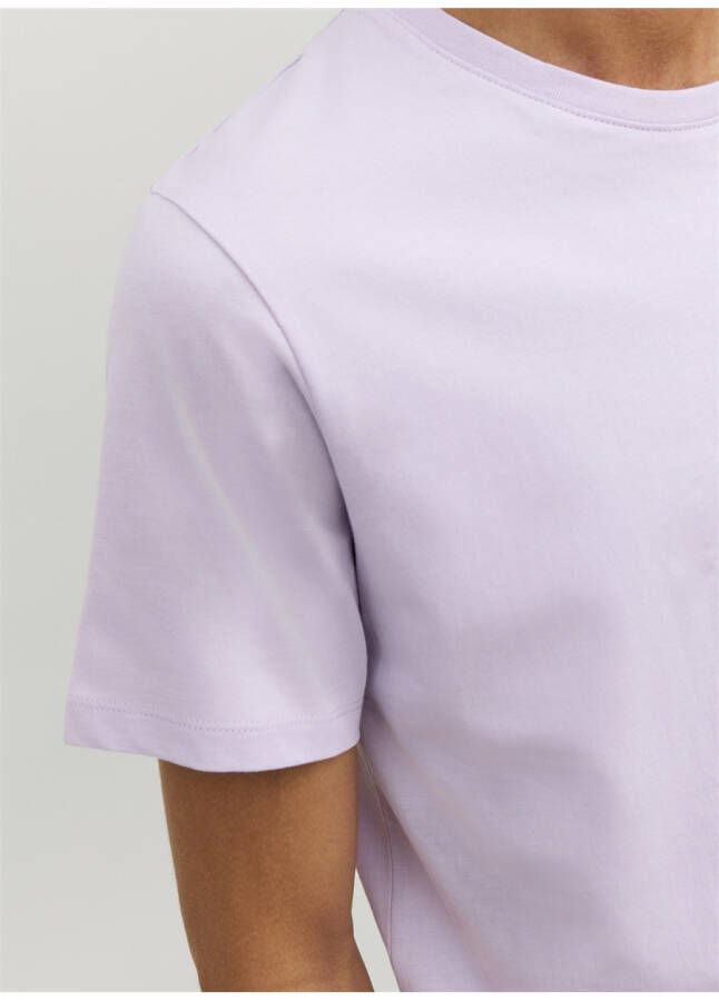 Jack & Jones Crew Neck Plain Lilac Men's T-Shirt - 11