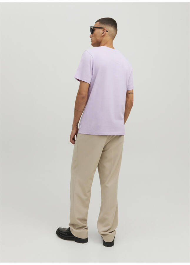 Jack & Jones Crew Neck Plain Lilac Men's T-Shirt - 12