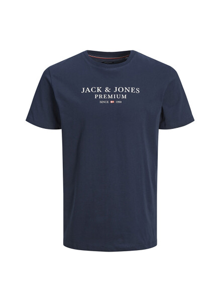 Jack & Jones Crew Neck Plain Navy Blue Men's T-Shirt - 4