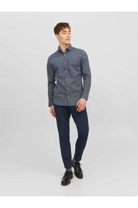 JACK JONES Erkak Chino Shim 12237523-Navy Blazer - 2