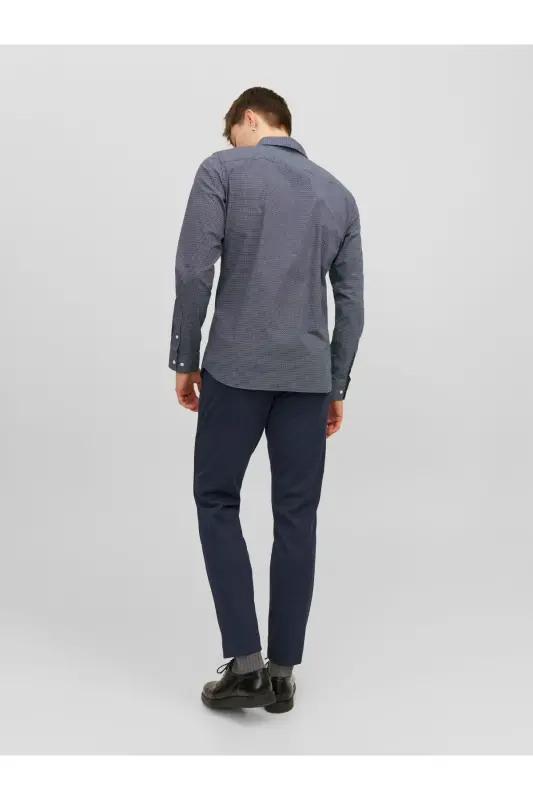 JACK JONES Erkak Chino Shim 12237523-Navy Blazer - 4