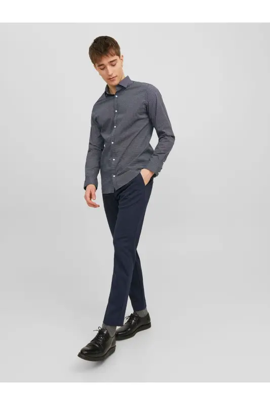 JACK JONES Erkak Chino Shim 12237523-Navy Blazer - 6