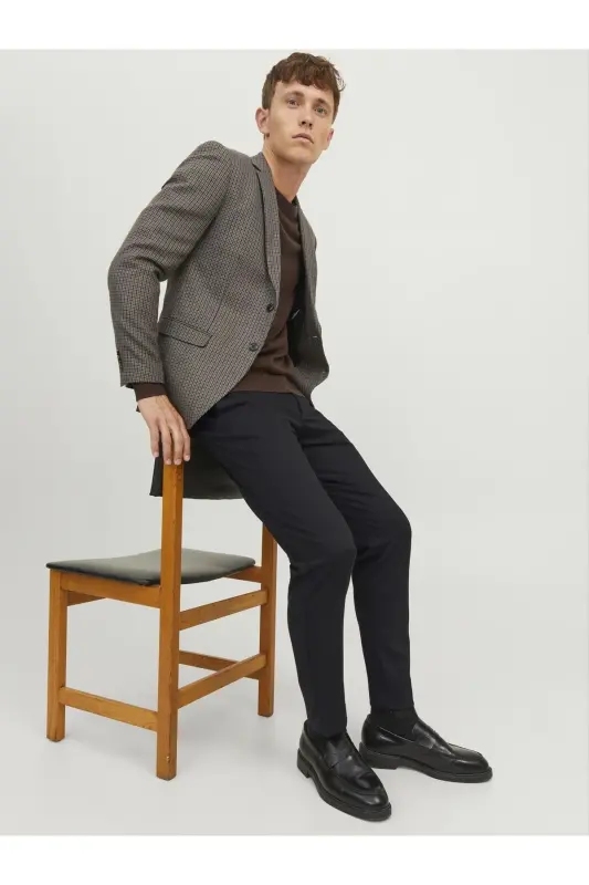 JACK JONES Erkak Chino Shim 12237523-Qora - 3