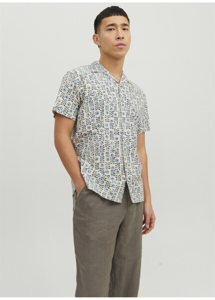 Jack & Jones Erkaklar Ko'ylak, Movi Naqshli, 12234367_JPRBLULANDON PRINT RESORT - 8