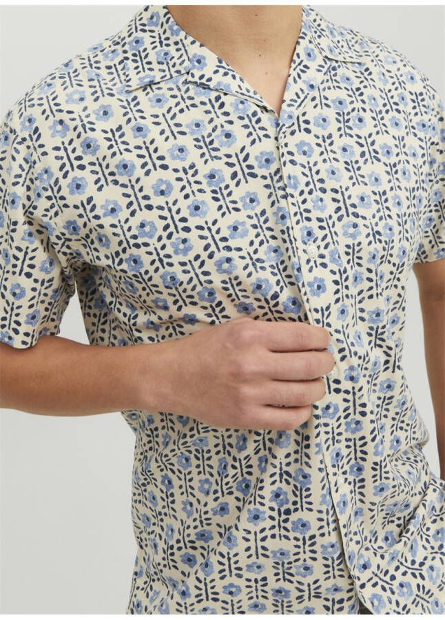 Jack & Jones Erkaklar Ko'ylak, Movi Naqshli, 12234367_JPRBLULANDON PRINT RESORT - 10