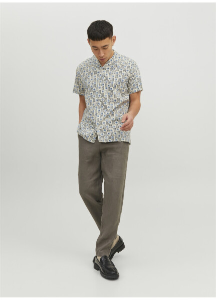 Jack & Jones Erkaklar Ko'ylak, Movi Naqshli, 12234367_JPRBLULANDON PRINT RESORT - 12