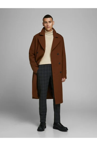 Jack Jones Erkaklar uchun krem rangli bo'yinli triko kazak - 3