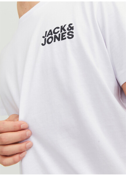 Jack & Jones Erkek Beyaz Yuvarlak Yaka T-Shirt - 13