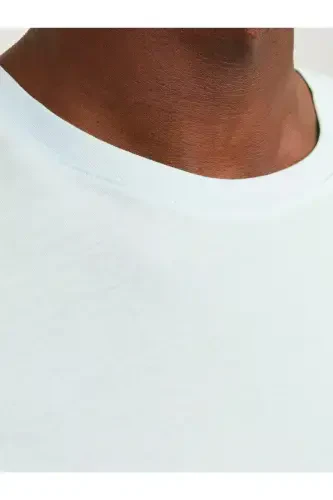 JACK JONES Erkek Bisiklet Yaka Tişört 12156101-Soothing Sea - 5