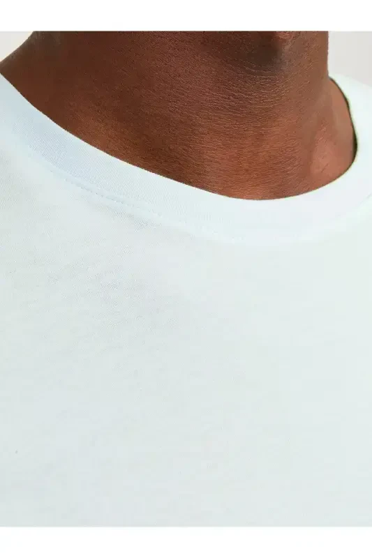 JACK JONES Erkek Bisiklet Yaka Tişört 12156101-Soothing Sea - 5