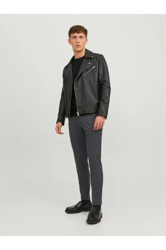 JACK JONES Erkek Chino Pantolon 12237523-Dark Grey Melange - 3