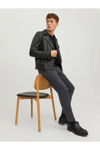 JACK JONES Erkek Chino Pantolon 12237523-Dark Grey Melange - 6