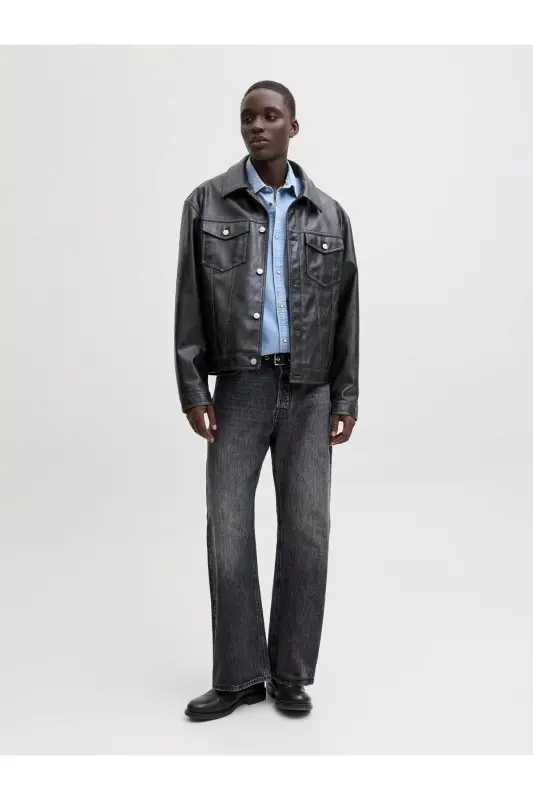 Jack Jones Erkek Denim Gömlek Jjesherıdan 12138115-Light Blue Denim - 6