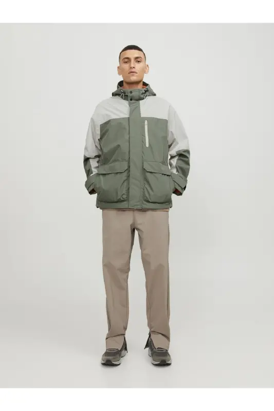 JACK JONES Erkek Su Geçirmez Softshell Mont 12253569 - Agave Green - 3