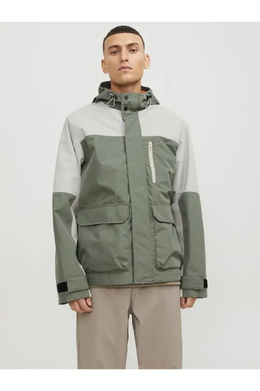 JACK JONES Erkek Su Geçirmez Softshell Mont 12253569 - Agave Green - 4
