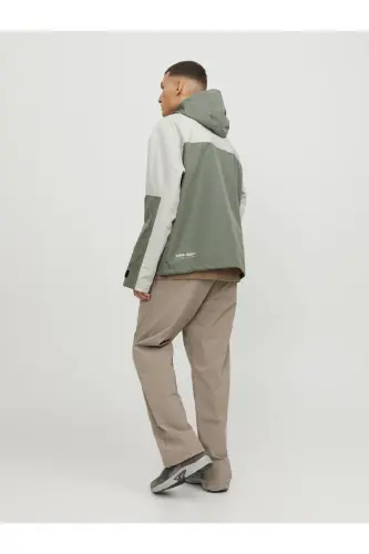 JACK JONES Erkek Su Geçirmez Softshell Mont 12253569 - Agave Green - 7