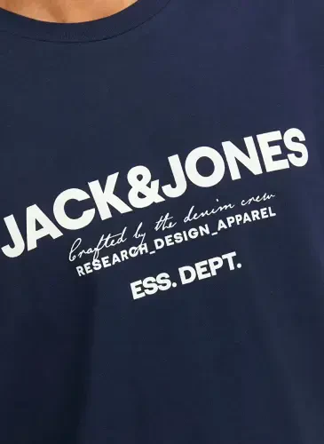 Jack & Jones Футболка мужская темно-синяя с круглым вырезом JJGALE TEE SS O-NECK LN - 2