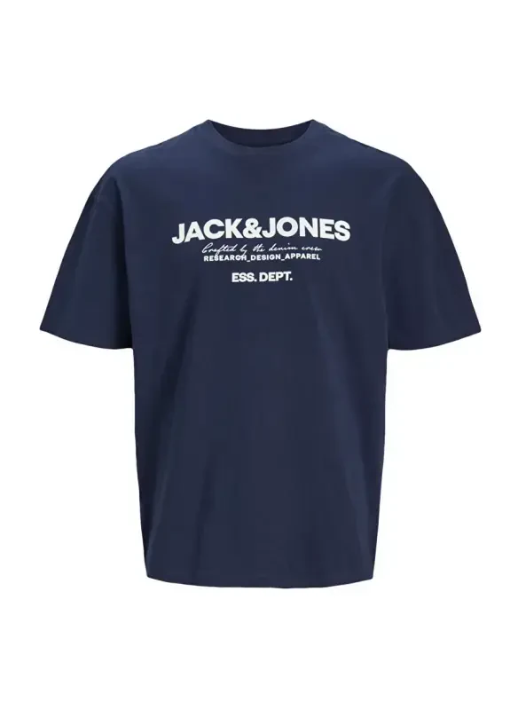 Jack & Jones Футболка мужская темно-синяя с круглым вырезом JJGALE TEE SS O-NECK LN - 4
