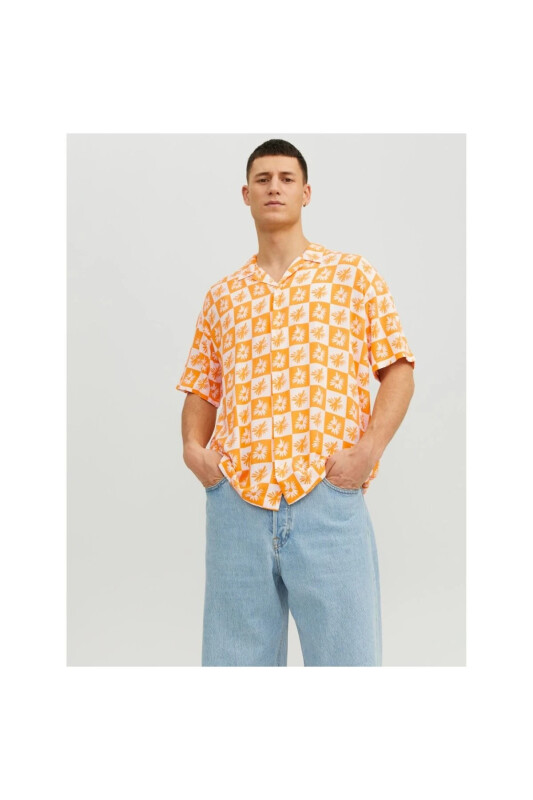 Jack Jones Gallery Resort Futbolka Erkaklar To'q sariq 12241163-23 - JACK & JONES